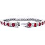 Ruby Bracelet; Ruby Tennis Bracelet; 11 1/2 Carat Ruby and Diamond Tennis Bracelet In 14 Karat White Gold Image-2