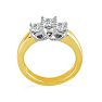 1 1/2ct Princess Three Diamond Ring in 14k Two Tone Gold. Closeout Image-3