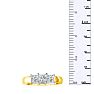 1 1/2ct Princess Three Diamond Ring in 14k Two Tone Gold. Closeout Image-4