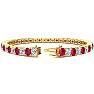Ruby Bracelet; Ruby Tennis Bracelet; 10 3/4 Carat Ruby and Diamond Tennis Bracelet In 14 Karat Yellow Gold Image-2