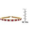 Ruby Bracelet; Ruby Tennis Bracelet; 10 3/4 Carat Ruby and Diamond Tennis Bracelet In 14 Karat Yellow Gold Image-4