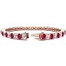 Ruby Bracelet; Ruby Tennis Bracelet; 11 1/2 Carat Ruby and Diamond Tennis Bracelet In 14 Karat Rose Gold Image-2