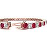 Ruby Bracelet; Ruby Tennis Bracelet; 11 1/2 Carat Ruby and Diamond Tennis Bracelet In 14 Karat Rose Gold Image-3