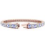 9 Carat Tanzanite and Diamond Tennis Bracelet In 14 Karat Rose Gold, 7 Inches Image-2