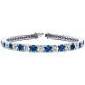 11 1/5 Carat Blue and White Diamond Tennis Bracelet In 14 Karat White Gold, 8 1/2 Inches Image-1