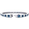 11 1/5 Carat Blue and White Diamond Tennis Bracelet In 14 Karat White Gold, 8 1/2 Inches Image-2