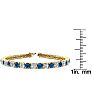 9 1/2 Carat Blue and White Diamond Tennis Bracelet In 14 Karat Yellow Gold, 7 Inches Image-4