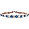 7 3/4 Carat Blue and White Diamond Tennis Bracelet In 14 Karat Rose Gold, 6 Inches Image-1