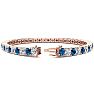 7 3/4 Carat Blue and White Diamond Tennis Bracelet In 14 Karat Rose Gold, 6 Inches Image-2