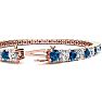7 3/4 Carat Blue and White Diamond Tennis Bracelet In 14 Karat Rose Gold, 6 Inches Image-3