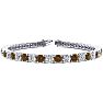 9 1/2 Carat Chocolate Bar Brown Champagne and White Diamond Tennis Bracelet In 14 Karat White Gold, 7 Inches Image-1