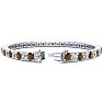 9 1/2 Carat Chocolate Bar Brown Champagne and White Diamond Tennis Bracelet In 14 Karat White Gold, 7 Inches Image-2