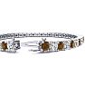 9 1/2 Carat Chocolate Bar Brown Champagne and White Diamond Tennis Bracelet In 14 Karat White Gold, 7 Inches Image-3