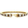 9 1/2 Carat Chocolate Bar Brown Champagne and White Diamond Tennis Bracelet In 14 Karat Yellow Gold, 7 Inches Image-2