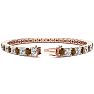 11 3/4 Carat Chocolate Bar Brown Champagne and White Diamond Tennis Bracelet In 14 Karat Rose Gold, 9 Inches Image-2