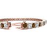 11 3/4 Carat Chocolate Bar Brown Champagne and White Diamond Tennis Bracelet In 14 Karat Rose Gold, 9 Inches Image-3