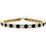 9 1/2 Carat Black and White Diamond Tennis Bracelet In 14 Karat Yellow Gold, 7 Inches Image-1