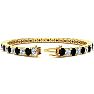 9 1/2 Carat Black and White Diamond Tennis Bracelet In 14 Karat Yellow Gold, 7 Inches Image-2