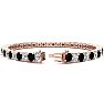 11 1/5 Carat Black and White Diamond Tennis Bracelet In 14 Karat Rose Gold, 8 1/2 Inches Image-2