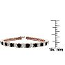 11 1/5 Carat Black and White Diamond Tennis Bracelet In 14 Karat Rose Gold, 8 1/2 Inches Image-4