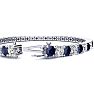 11 Carat Sapphire and Diamond Tennis Bracelet In 14 Karat White Gold, 7 Inches Image-3