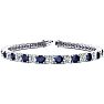 14 Carat Sapphire and Diamond Tennis Bracelet In 14 Karat White Gold, 9 Inches Image-1