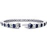 14 Carat Sapphire and Diamond Tennis Bracelet In 14 Karat White Gold, 9 Inches Image-2