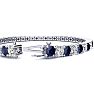 14 Carat Sapphire and Diamond Tennis Bracelet In 14 Karat White Gold, 9 Inches Image-3