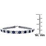 14 Carat Sapphire and Diamond Tennis Bracelet In 14 Karat White Gold, 9 Inches Image-4