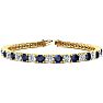 9 1/3 Carat Sapphire and Diamond Tennis Bracelet In 14 Karat Yellow Gold, 6 Inches Image-1