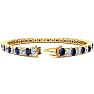 9 1/3 Carat Sapphire and Diamond Tennis Bracelet In 14 Karat Yellow Gold, 6 Inches Image-2