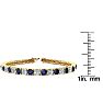 9 1/3 Carat Sapphire and Diamond Tennis Bracelet In 14 Karat Yellow Gold, 6 Inches Image-4