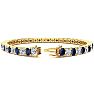 11 Carat Sapphire and Diamond Tennis Bracelet In 14 Karat Yellow Gold, 7 Inches Image-2
