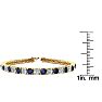 11 Carat Sapphire and Diamond Tennis Bracelet In 14 Karat Yellow Gold, 7 Inches Image-4