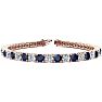 13 1/2 Carat Sapphire and Diamond Tennis Bracelet In 14 Karat Rose Gold, 8 1/2 Inches Image-1