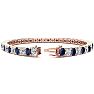 13 1/2 Carat Sapphire and Diamond Tennis Bracelet In 14 Karat Rose Gold, 8 1/2 Inches Image-2