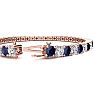 13 1/2 Carat Sapphire and Diamond Tennis Bracelet In 14 Karat Rose Gold, 8 1/2 Inches Image-3