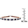 13 1/2 Carat Sapphire and Diamond Tennis Bracelet In 14 Karat Rose Gold, 8 1/2 Inches Image-4