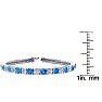 12 1/2 Carat Blue Topaz and Diamond Tennis Bracelet In 14 Karat White Gold, 8 1/2 Inches Image-4