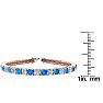 12 Carat Blue Topaz and Diamond Tennis Bracelet In 14 Karat Rose Gold, 8 Inches Image-4