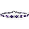 9 1/5 Carat Amethyst and Diamond Tennis Bracelet In 14 Karat White Gold, 7 Inches Image-1