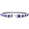 9 1/5 Carat Amethyst and Diamond Tennis Bracelet In 14 Karat White Gold, 7 Inches Image-2