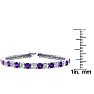 9 1/5 Carat Amethyst and Diamond Tennis Bracelet In 14 Karat White Gold, 7 Inches Image-4