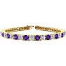 9 1/5 Carat Amethyst and Diamond Tennis Bracelet In 14 Karat Yellow Gold, 7 Inches Image-1