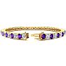 9 1/5 Carat Amethyst and Diamond Tennis Bracelet In 14 Karat Yellow Gold, 7 Inches Image-2
