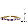 9 1/5 Carat Amethyst and Diamond Tennis Bracelet In 14 Karat Yellow Gold, 7 Inches Image-4