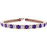 9 1/5 Carat Amethyst and Diamond Tennis Bracelet In 14 Karat Rose Gold, 7 Inches Image-1