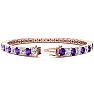 9 1/5 Carat Amethyst and Diamond Tennis Bracelet In 14 Karat Rose Gold, 7 Inches Image-2