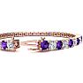 9 1/5 Carat Amethyst and Diamond Tennis Bracelet In 14 Karat Rose Gold, 7 Inches Image-3
