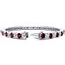 Garnet Bracelet: Garnet Jewelry: 9 1/2 Carat Garnet and Diamond Tennis Bracelet In 14 Karat White Gold, 7 Inches Image-2